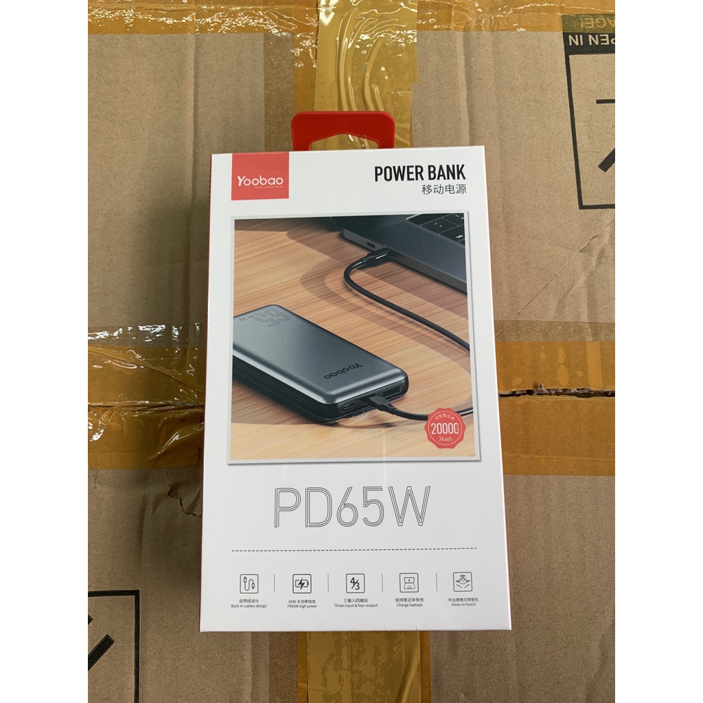 Pin sạc dự phòng hỗ trợ sạc nhanh PD 65W Baseus 30000mah/Baseus 20000mah 65W/Yoobao YB-LC6 65W 20000mah sạc laptop/IPad