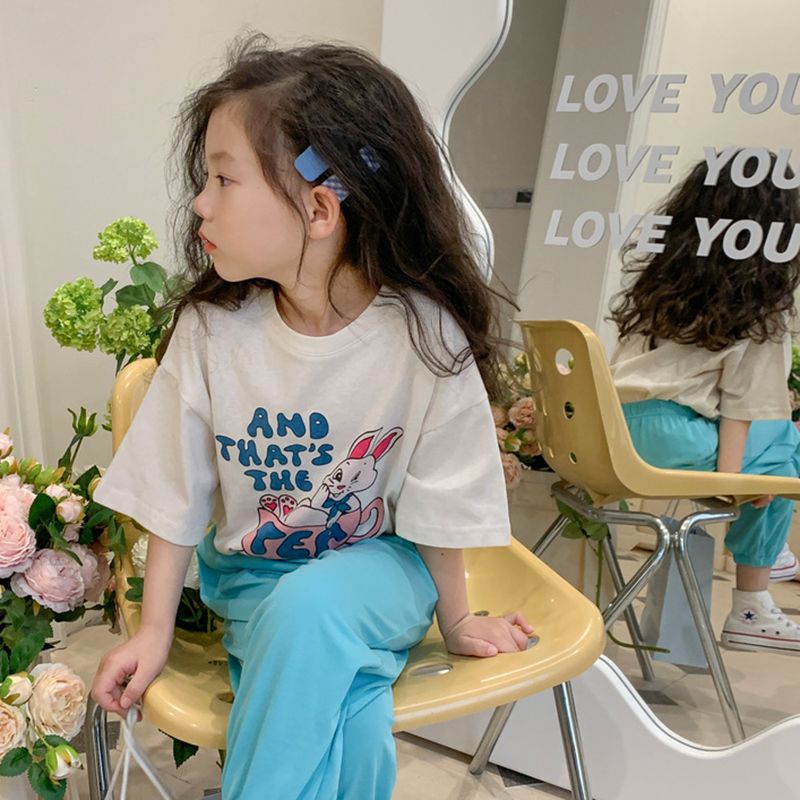 Áo Thun 100% Cotton Tay Ngắn In Họa Tiết Thời Trang Xuân Hè Dành Cho Bé Gái