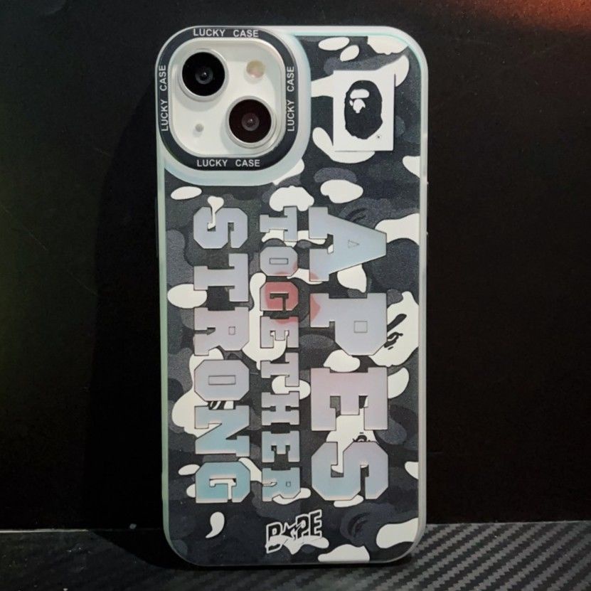 BAPE Ốp Điện Thoại In Logo Supreme Màu gradient Thời Trang Sang Trọng Cho iphone 14 11 13 12 X XS Pro Max xr Mini xr 7 8 plus