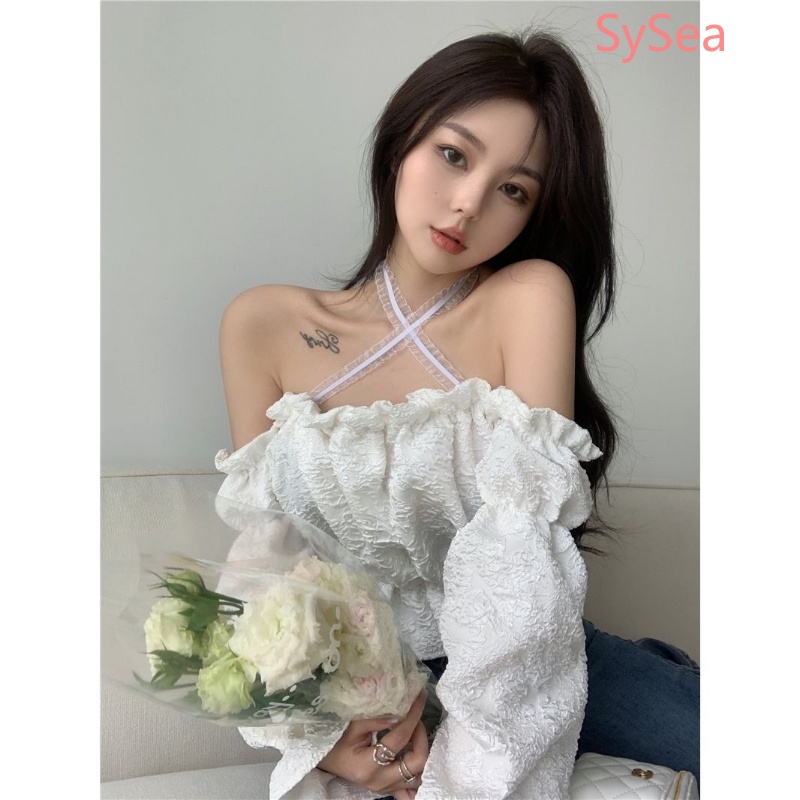 Áo Kiểu Tay Phồng Trễ Vai Thời Trang Quyến Rũ Cho Nữ