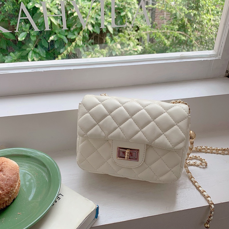 Túi Đeo Chéo Vai Có Dây Xích Trang Trí Bóng Vàng Thời Trang Dành Cho Nữ