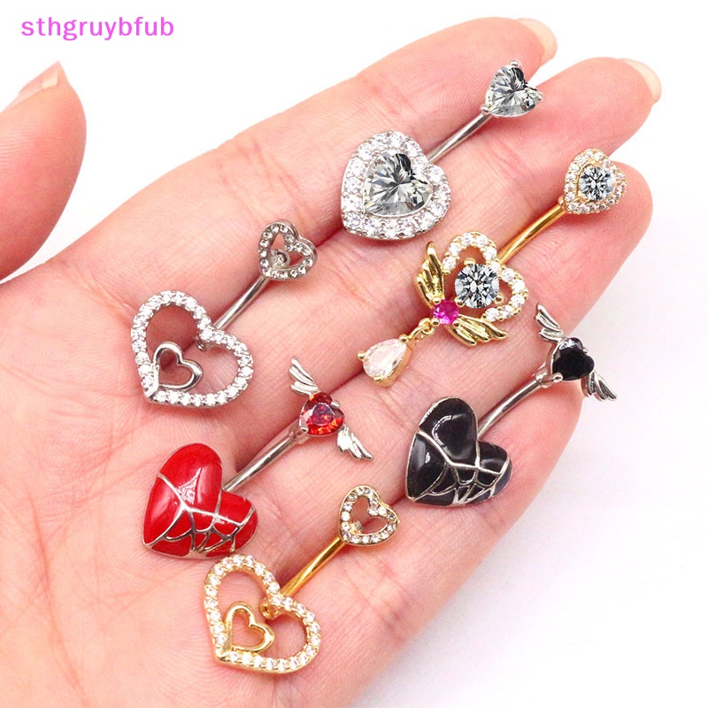 Khuyên RốN HìNh Tim BằNg ThéP Không Gỉ