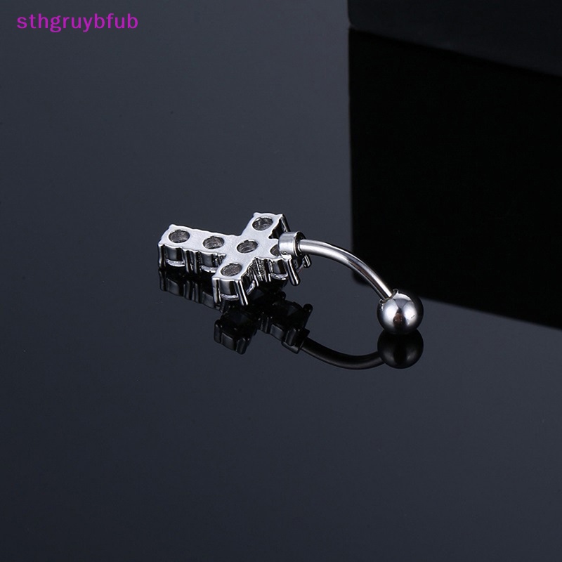 Khuyên Rốn Hình Thánh Giá Đính Đá Zircon Thời Trang