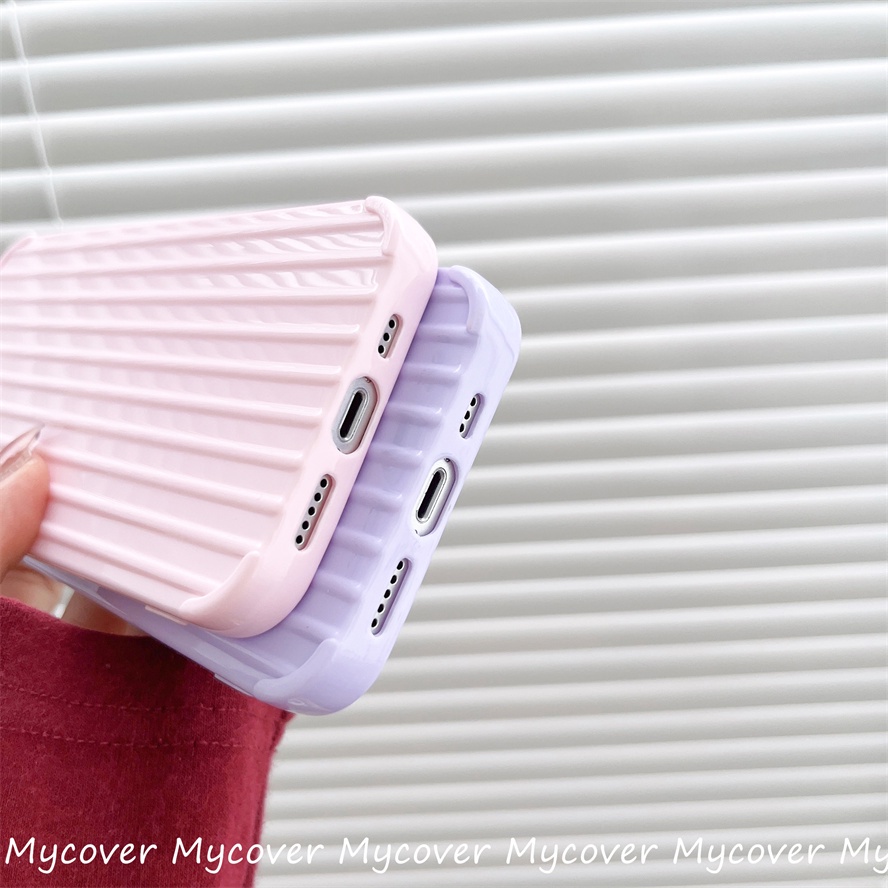 Ốp Điện Thoại Silicon Mềm Họa Tiết Kẻ Sọc Màu Kẹo Trơn Đơn Giản Cho iPhone 14 13 12 11 Pro Max X XR Xs Max 6 7 8 Plus