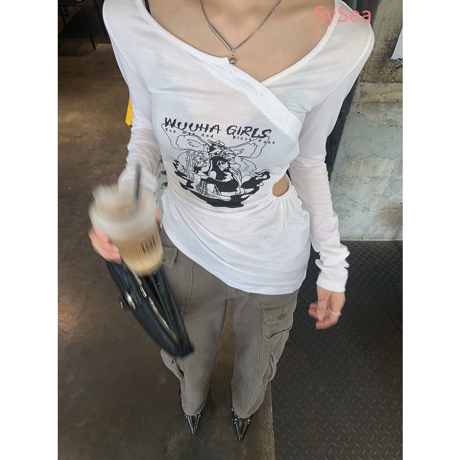 Áo Kiểu Cổ Chữ V Chống Nắng Thiết Kế Không Đồng Đều Thời Trang Dành Cho Nữ