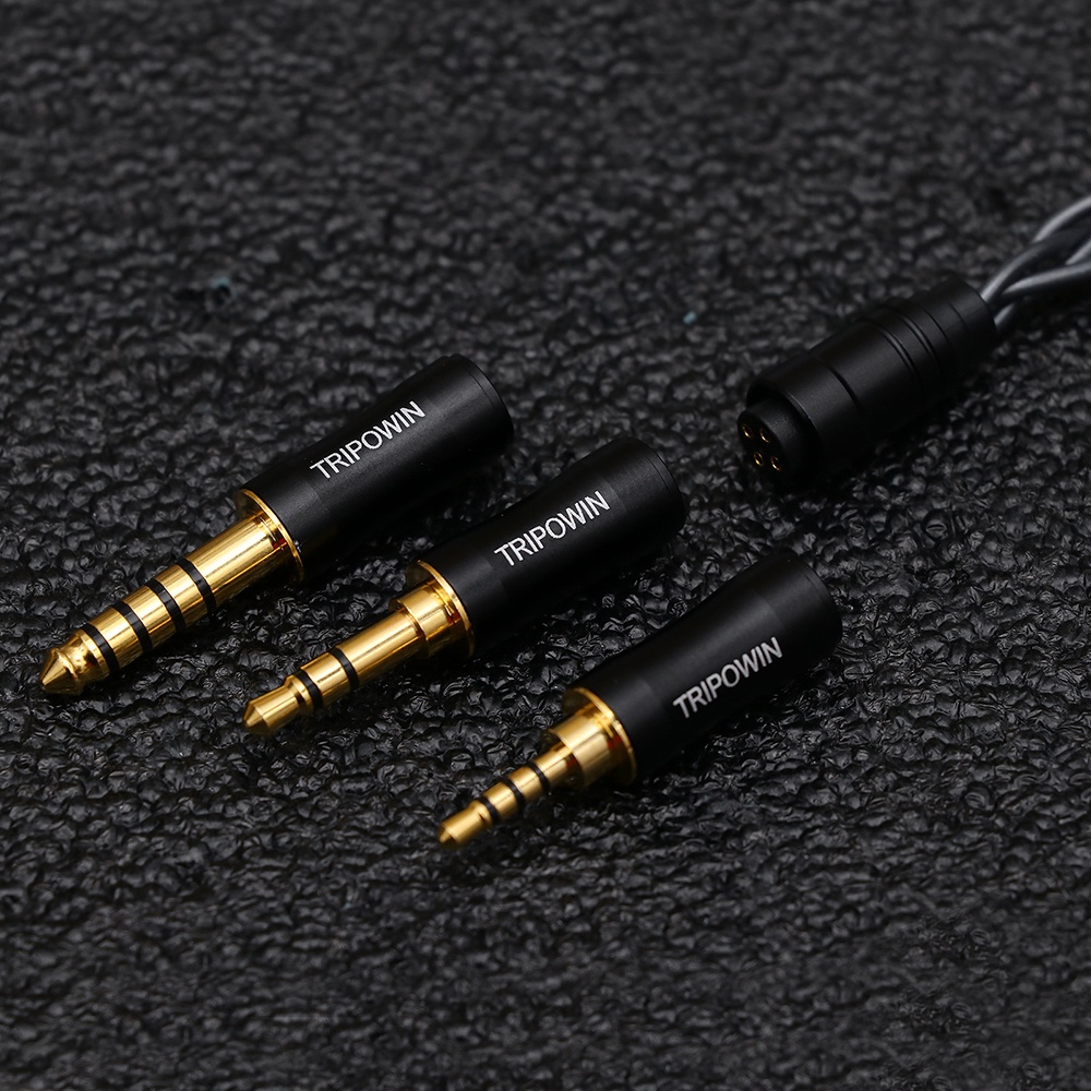 Tripowin Noire Earphone Cable 4Core 24AWG OCC Upgraded HiFi Audio Detachable 3-in-1 2.5mm/3.5mm/4.4mm Plug for MELE crinacle crn