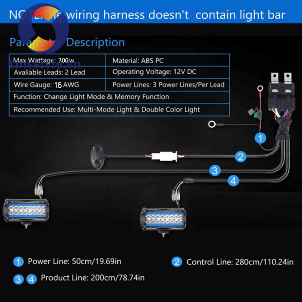 Dây Cáp 3M 12V Cho Rơ Le Công Tắc Đèn LED