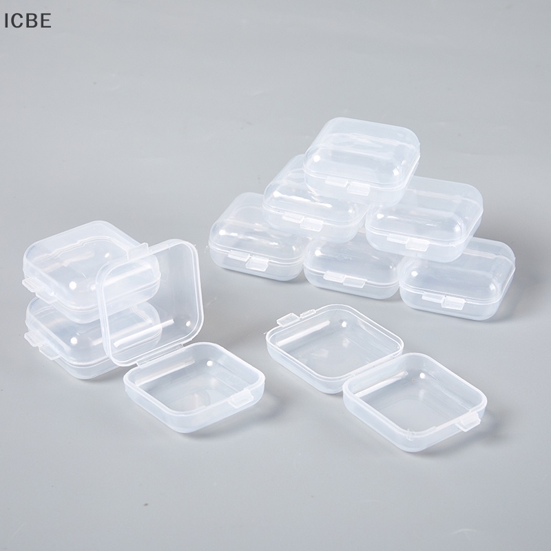 Set 10 Hộp Nhựa Mini Trong Suốt Dùng Đựng Trang Sức Tiện Lợi