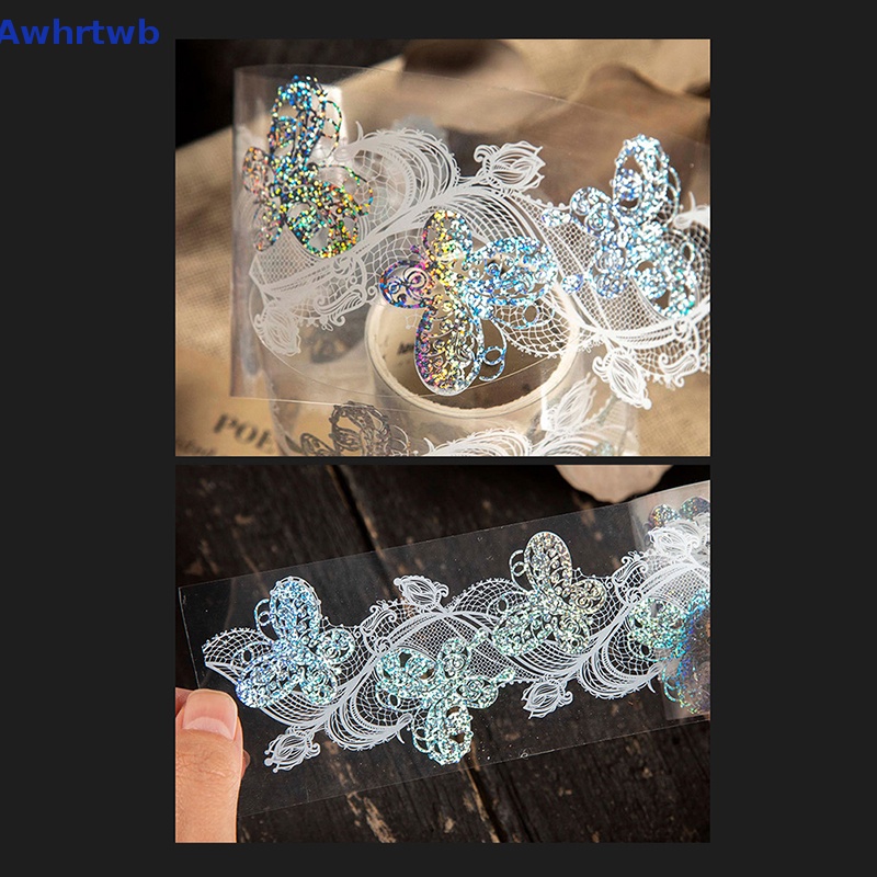 Awhrtwb Cuộn Băng Dính Ren Hoa Cổ Điển 2m Rayon Dream Aesthetic Chống Thấm Nước Làm Sổ Nhật Ký Trang Trí Sổ Lưu Niệm Mới