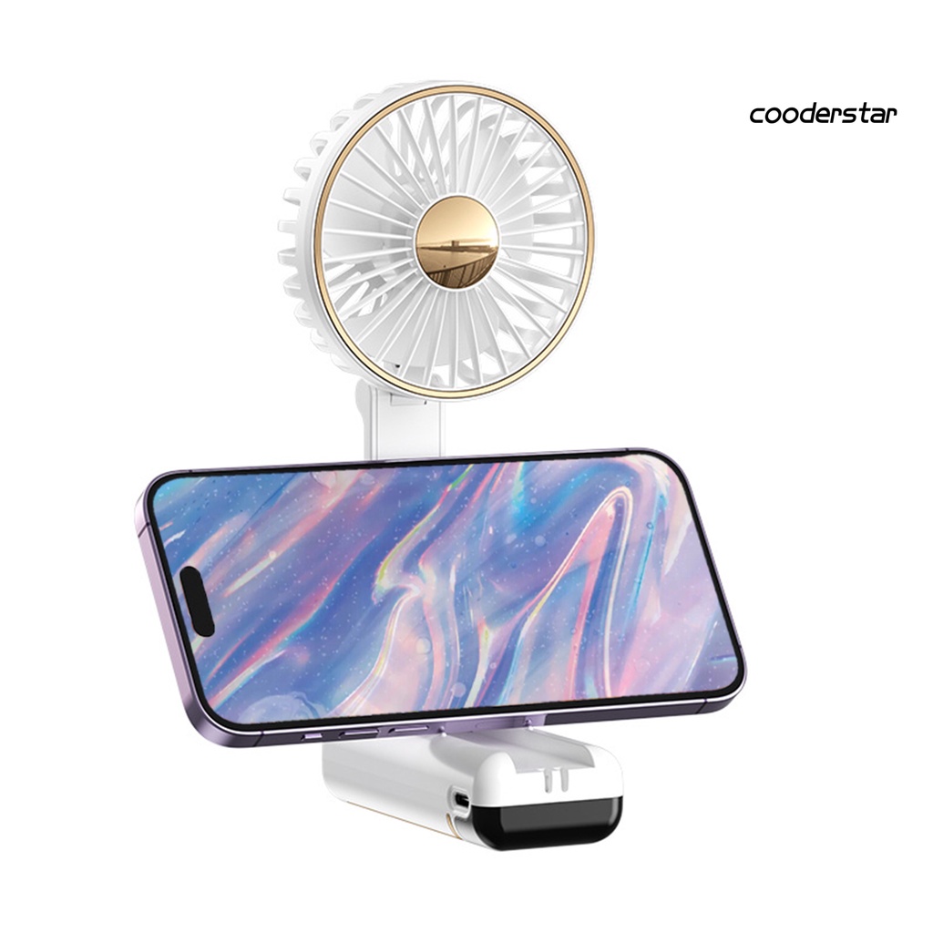 1 Bộ Quạt Làm Mát Cầm Tay 5 Bánh Răng Có Thể Gập Lại Màn Hình Kỹ Thuật Số Tiếng Ồn Thấp Cổng USB