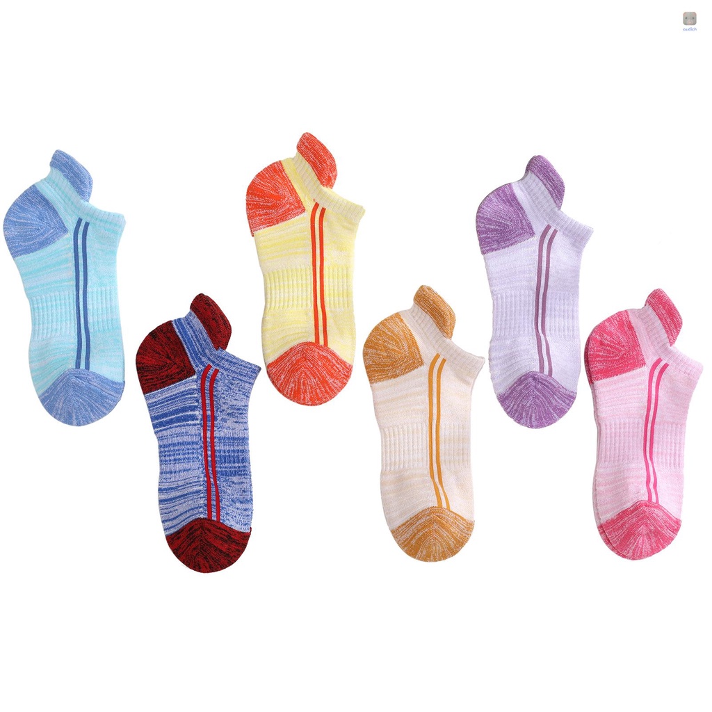 Set 6 Đôi Tất Thể Thao Cổ Thấp Thoáng Khí Chống Trượt Chống Mài Mòn