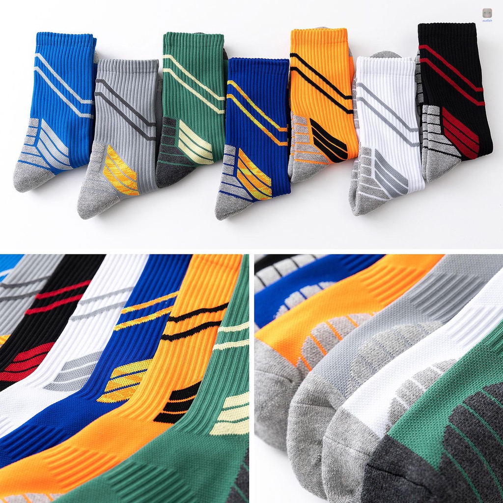 Đôi Vớ Thể Thao Co Giãn Thoáng Khí Chống Trượt Họa Tiết Kẻ Sọc Dành Cho Nam