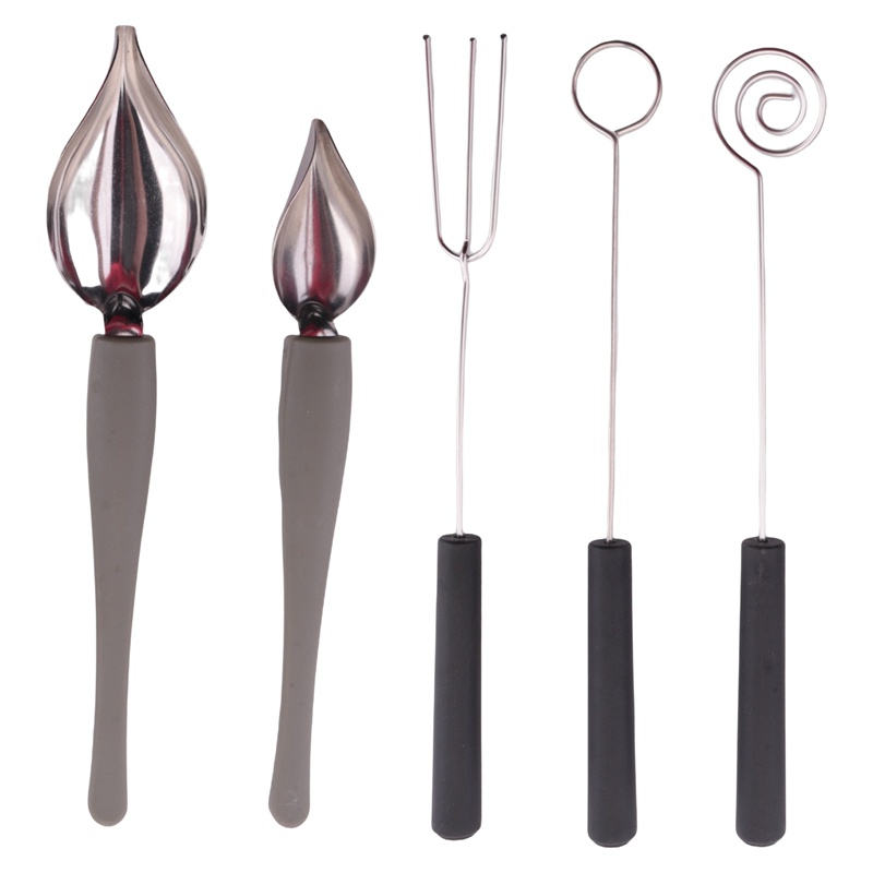 Dụng cụ nhúng kẹo 3 cái Thìa nhúng sô cô la Bộ 2 cái Thìa trang trí ẩm thực cho đĩa trang trí