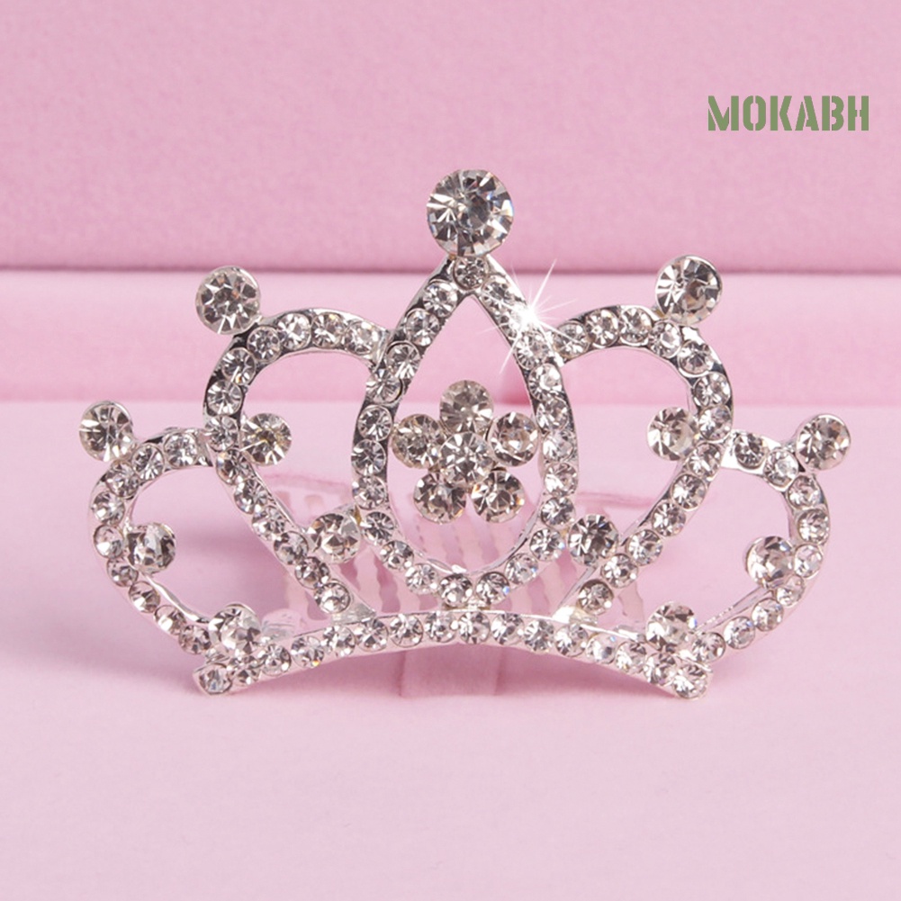 Cài Tóc Hình Vương Miện Có Đính Đá Hợp Thời Trang Cho Bé Gái