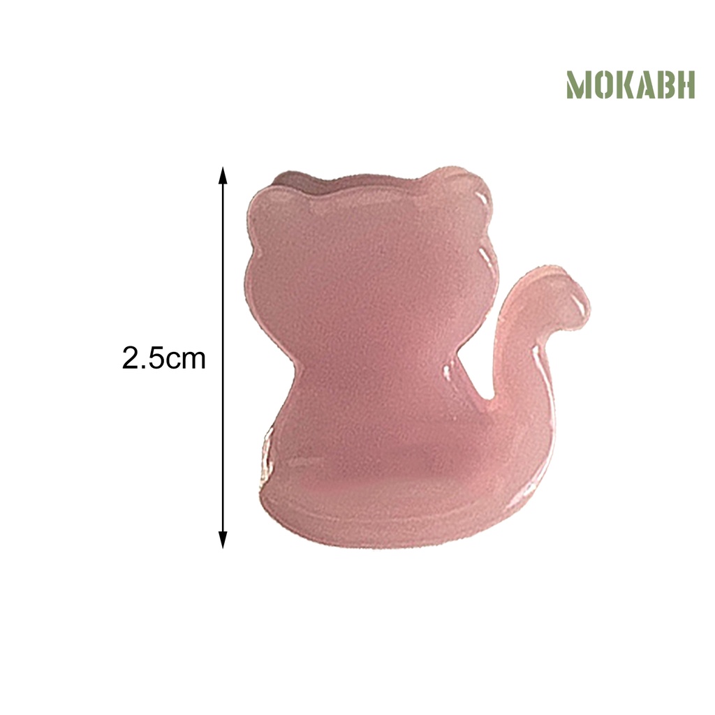 [Mok Abh] Kẹp Tóc Họa Tiết Hoạt Hình Chống Mài Mòn Dùng Hàng Ngày Cho Mèo / Gấu