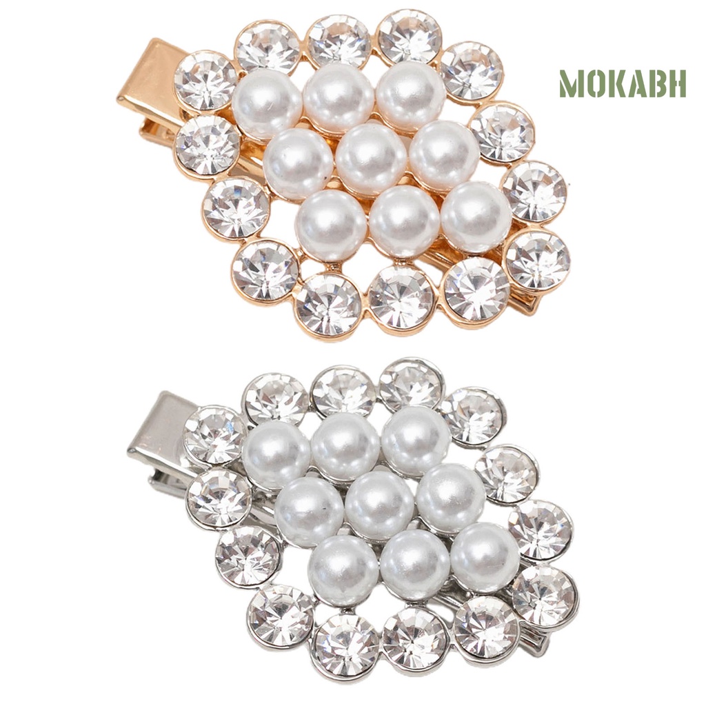 Kẹp Tóc Hình Thoi Đính Ngọc Trai Nhân Tạo Lấp Lánh Thời Trang Cho Nữ