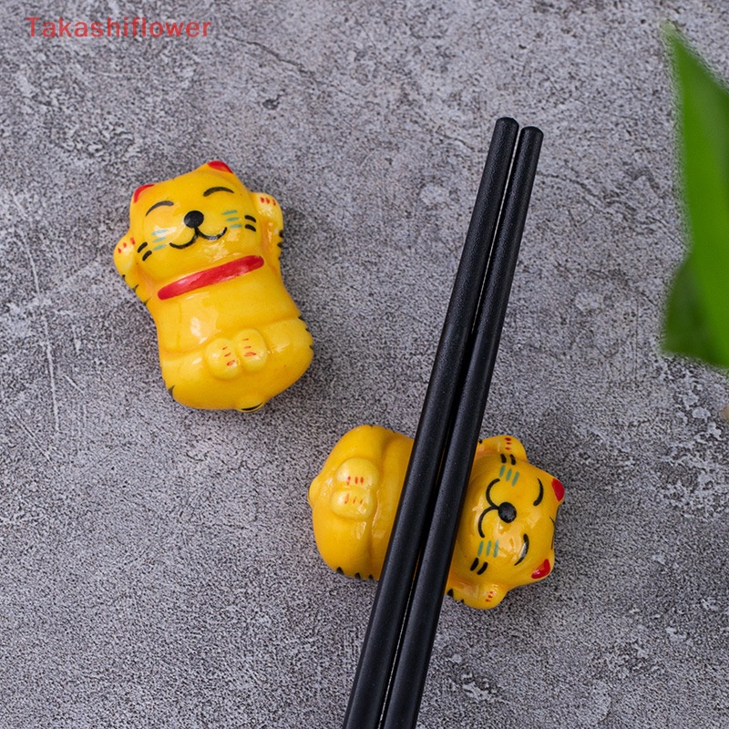 (Takashiflower) Giá Đỡ Muỗng / Nĩa Bằng Sứ Hình Hổ Đáng Yêu Trang Trí Bàn Ăn DIY