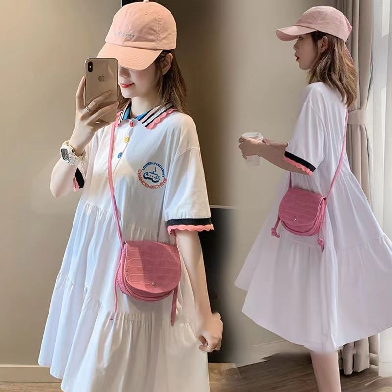 YHTN váy bầu babydoll đầm bầu đẹp bigsize xinh Thời trang dễ thương váy bầu suông