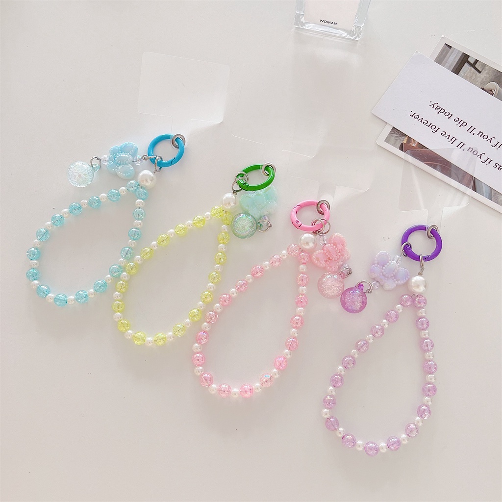 Dây Đeo Điện Thoại / Tai Nghe Bằng Acrylic Ngắn Gắn Nơ Bướm Hoạt Hình Cho iphone / airpods