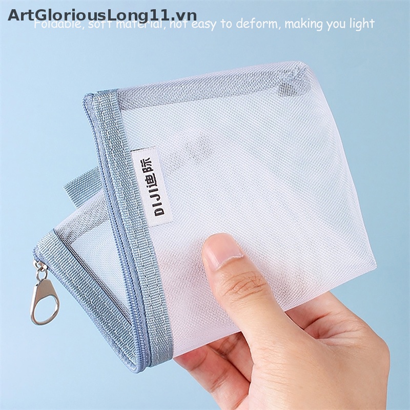 Túi Đựng Bút Dạng Lưới Trong Suốt Có Khóa Kéo Tiện Dụng Cho Học Sinh