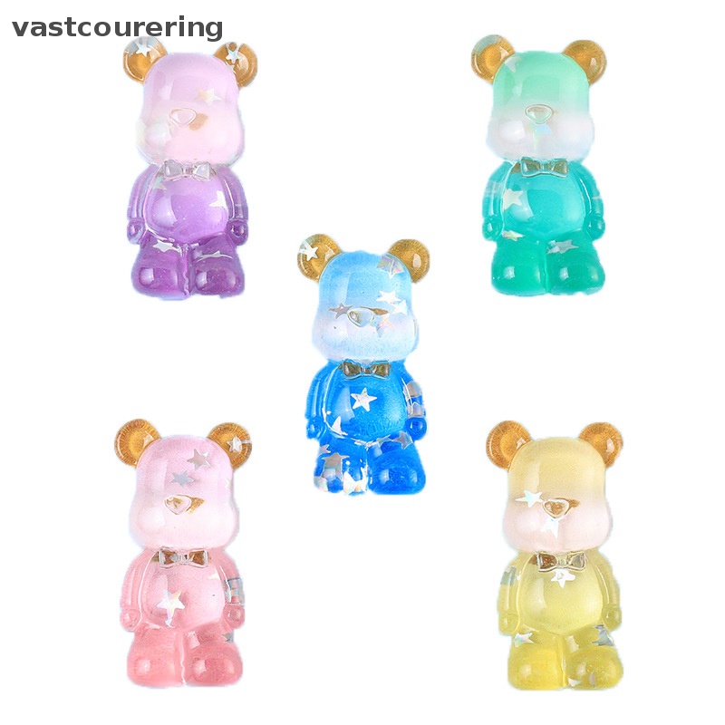 Vast Kẹp Tóc Nhựa Resin Trong Suốt Hình Gấu Hoạt Hình Kawaii Đáng Yêu