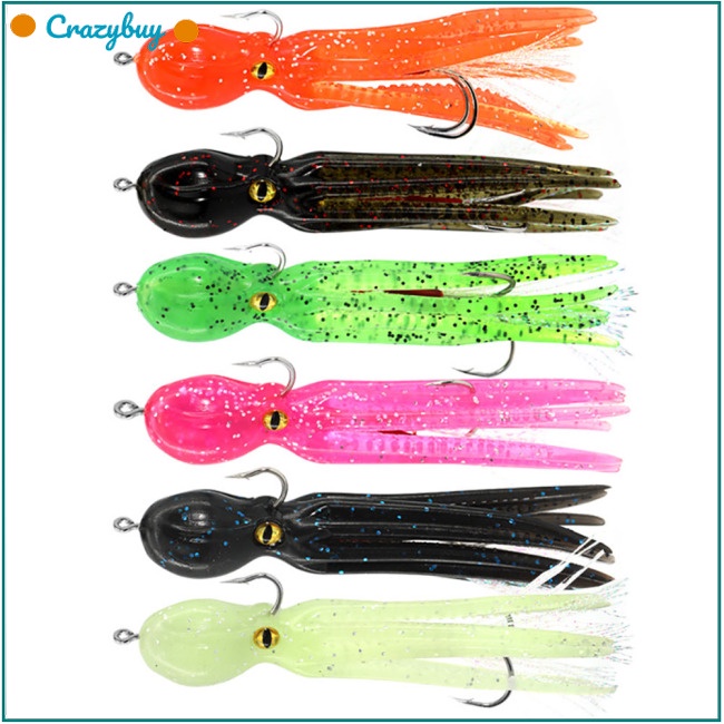 Cr Set 4 Mồi Giả Nhử Cá 3d 21g / 11cm Bằng Nhựa Gắn Kèm Móc Câu Tiện Dụng