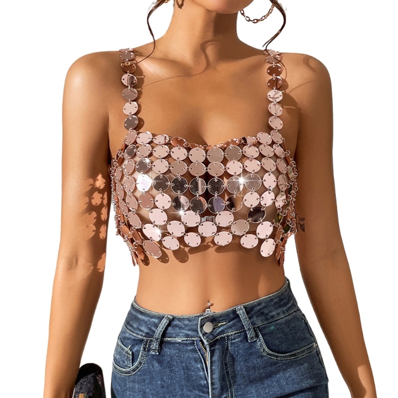 Xiangbao Áo Ngực Lấp Lánh Cho Tiệc Bãi Biển Mùa Hè