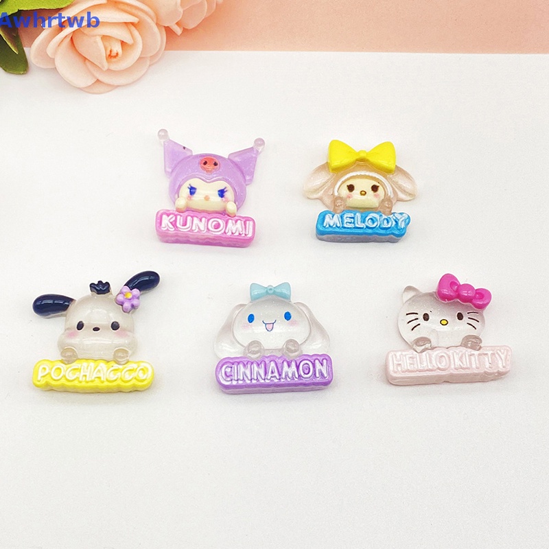 Bộ 2 Phụ Kiện Trang Trí Hình Cinnamoroll Hello Kitty Kuromi Bằng Nhựa Phát Quang Độc Đáo Mới