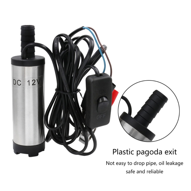 [3C] Máy Bơm Chìm Điện Mini Di Động 12V Cho Nước, Dầu Diesel