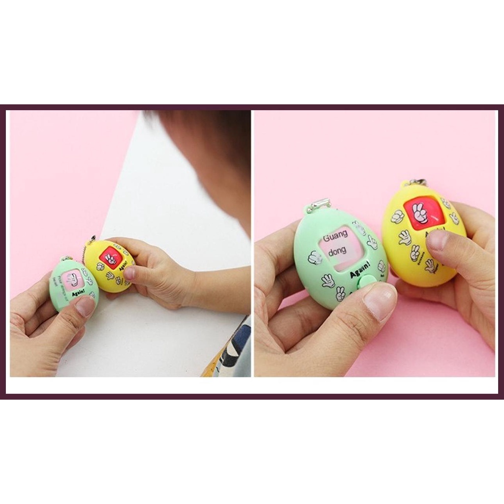 Móc Khóa Hình Viên Trứng Đồ Chơi Rock-Poper-Scisors Fair Duel Hoạt Hình Dễ Thương Đa Năng