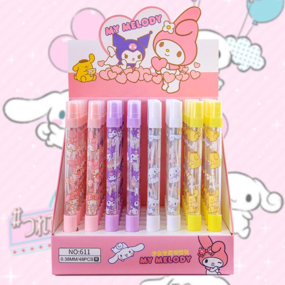 Bút Bi Ngòi 0.5mm Dạng Xịt Họa Tiết Hoạt Hình Kuromi Melody Dễ Thương