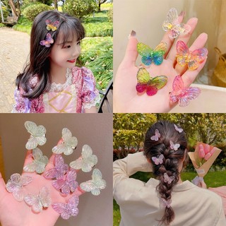 Set 5 kẹp tóc CHLINS hình bướm màu gradient thời trang cho bé gái