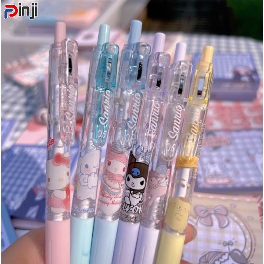 SANRIO Bút Mực Gel Ngòi 0.5mm Trong Suốt In Họa Tiết Hoạt Hình Dễ Thương Cho Học Sinh