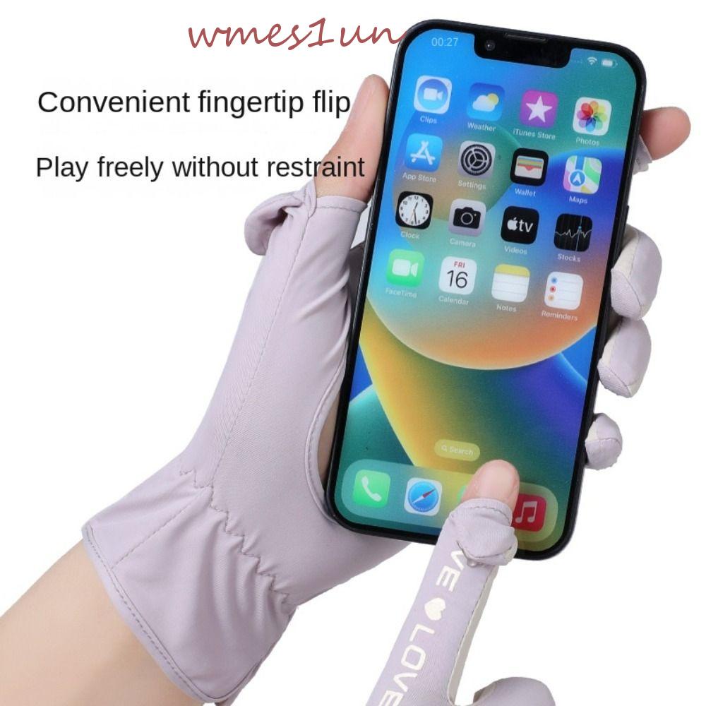 Găng Tay Chống Nắng Mùa Hè Hở Ngón Chống Tia UV Và Trượt Hai Ngón WMES15H