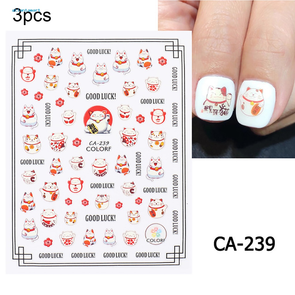 Túi Đựng Đồ Dùng Cao Cấp Tiện Dụng| Set 3 Miếng Dán Trang Trí Móng Tay Nghệ Thuật Họa Tiết Chữ Trung Hoa
