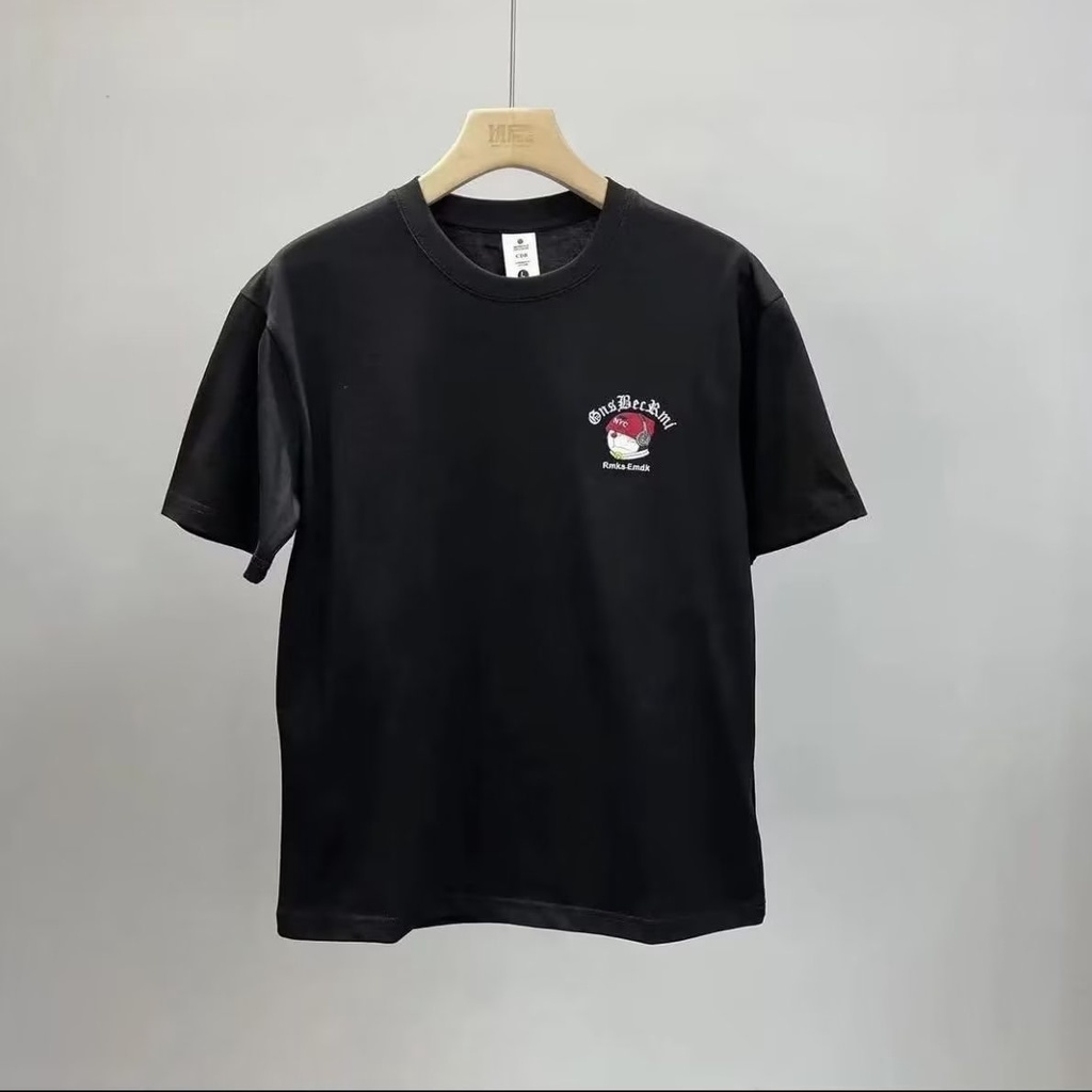 Áo Thun Cotton Ngắn Tay In Họa Tiết Đơn Giản Phong Cách Hàn Quốc Cho Nam