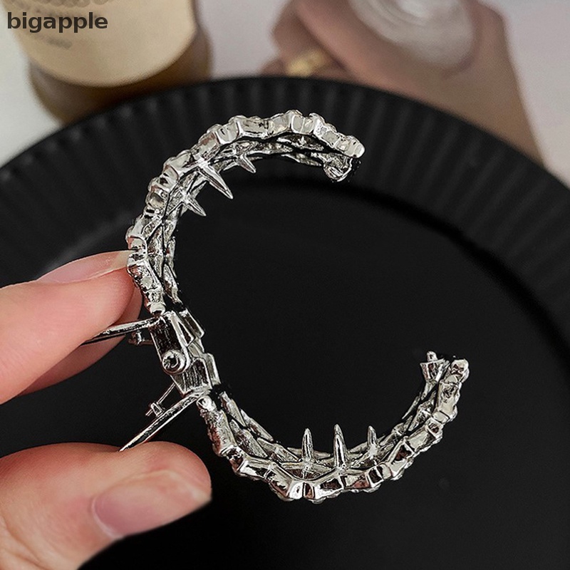 Kẹp Tóc Đính Đá Bằng Kim Loại Kiểu Gợn Sóng 1 Cái