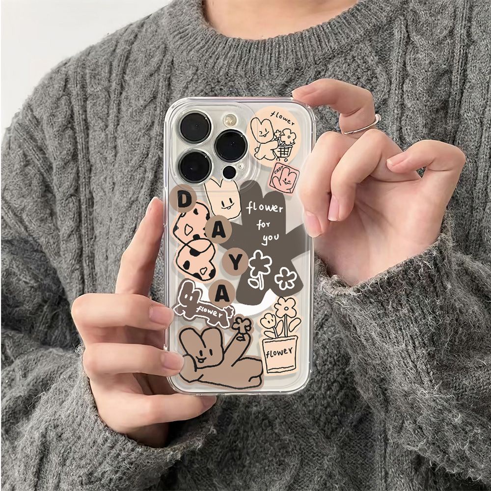 ✅Ốp Điện Thoại Mềm Chống Sốc In Chữ Tiếng Anh Và Thỏ 11136In14Pro Cho iPhone12plus78 max