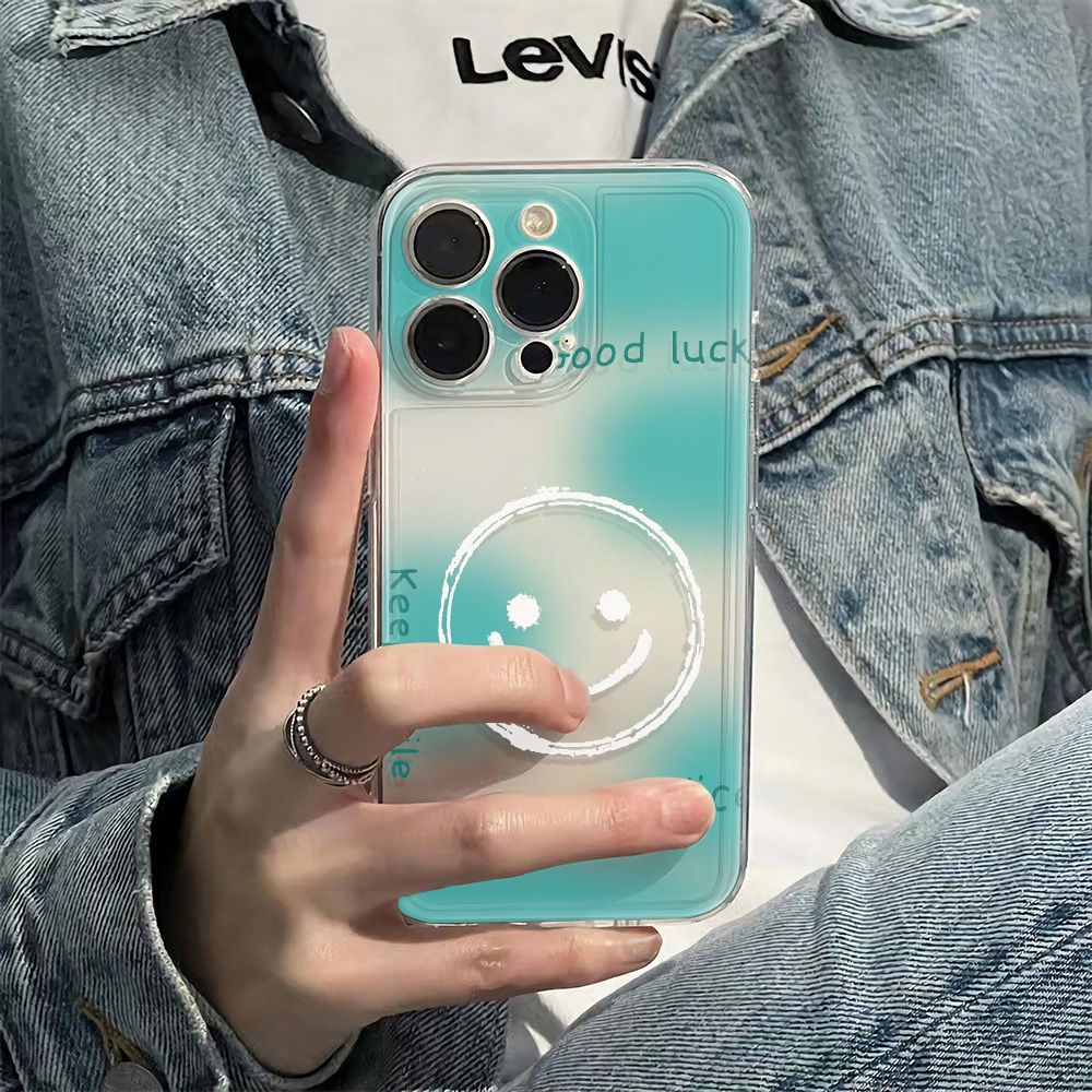 ✅Ốp Điện Thoại Mềm Chống Sốc Họa Tiết Mặt Cười Đơn Giản Cho iPhone 1114pro 12 13 6In max78 plus 9F95