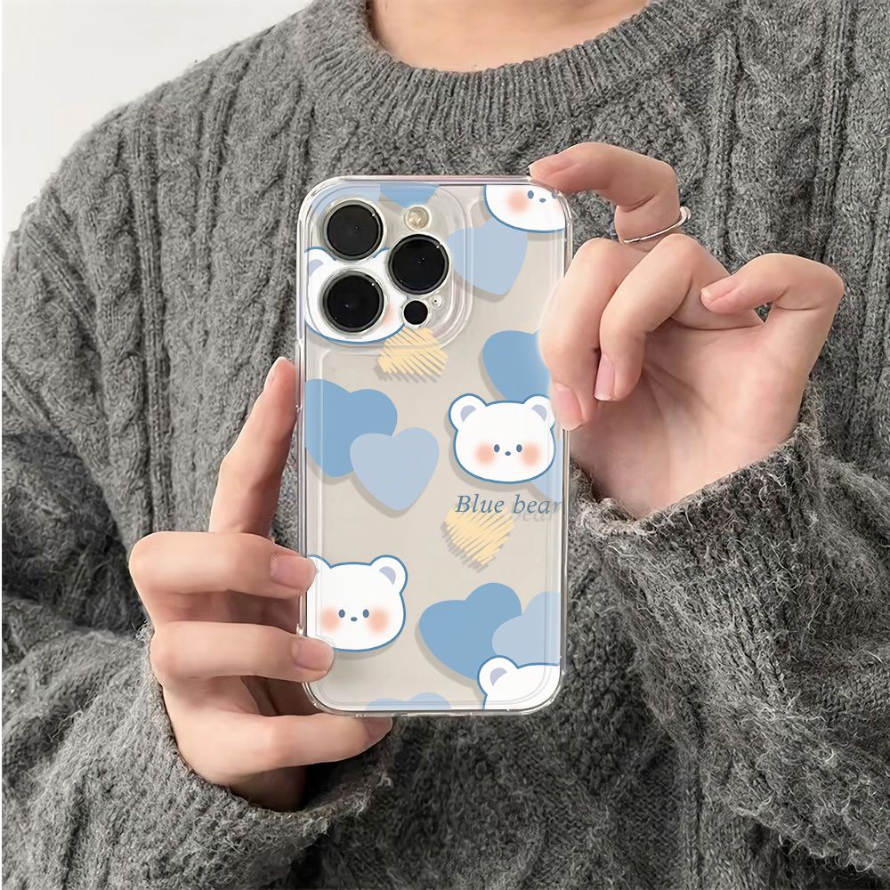 ✅Ốp Điện Thoại Mềm Chống Sốc In Hình Gấu 6In Đơn Giản Cho Iphone 14pro 11 max 1213 78