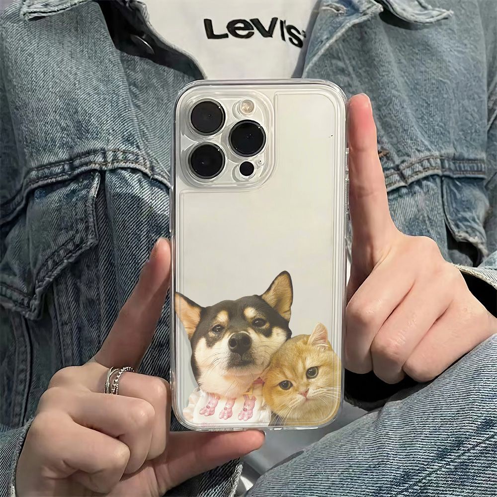 ✅Ốp Điện Thoại Mềm Chống Sốc In Hình Chó / Mèo Đơn Giản Cho Iphone Plus 13 14 Pro 11 Max 78 12 6In ILS0