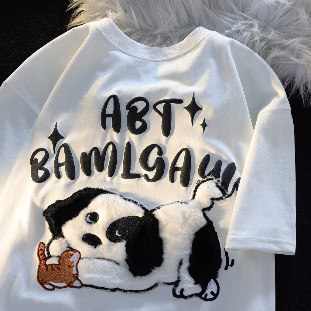 Áo Thun Tay Ngắn Chất Liệu 100% Cotton Cao Cấp Thời Trang Theo Phong Cách Hàn Quốc Cho Nữ