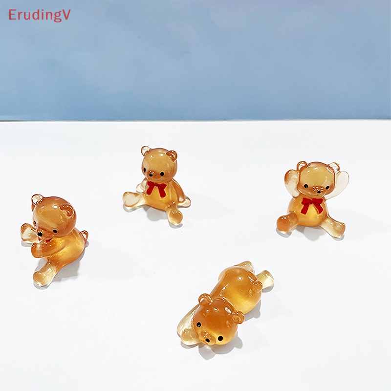 [ErudingV] Set 2 Chú Gấu Mini Bằng Nhựa Phát Quang Trang Trí DIY