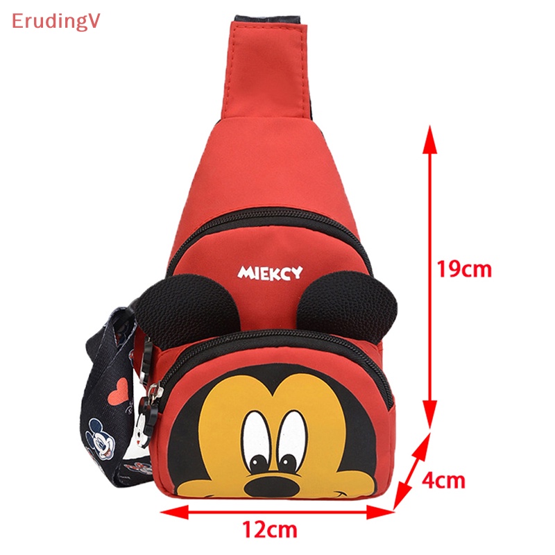 [ErudingV] Túi Đeo Vai / Đeo Trước Ngực Bằng Vải PU Phối Màu Tương Phản Hoạt Hình Cho Trẻ Em [Mới]