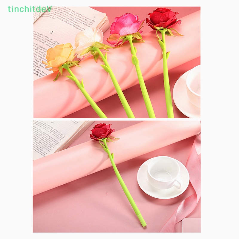 1 Cây Bút Bi Ngòi 0.5mm Bằng Silicon Hình Hoa Hồng Dễ Thương