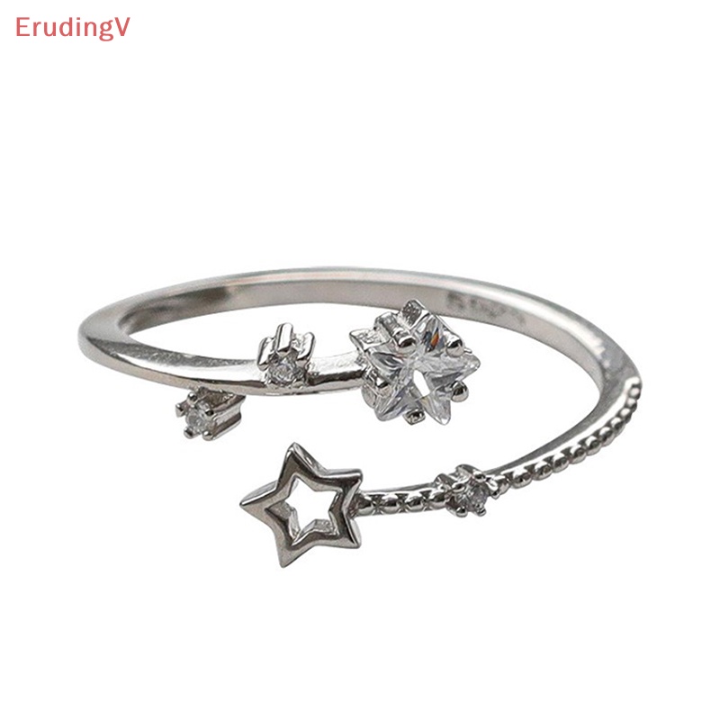 [ErudingV] Nhẫn Hở Đính Đá Zircon Ngôi Sao Lấp Lánh Có Thể Điều Chỉnh Thời Trang Đa Năng Trang Sức Cưới [Mới]