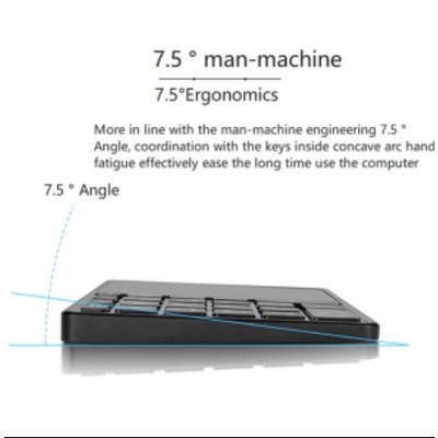 Bàn Phím Số Không Dây 22 Phím Mini 2.4G Bluetooth Màu Đen Có Thể Sạc Lại