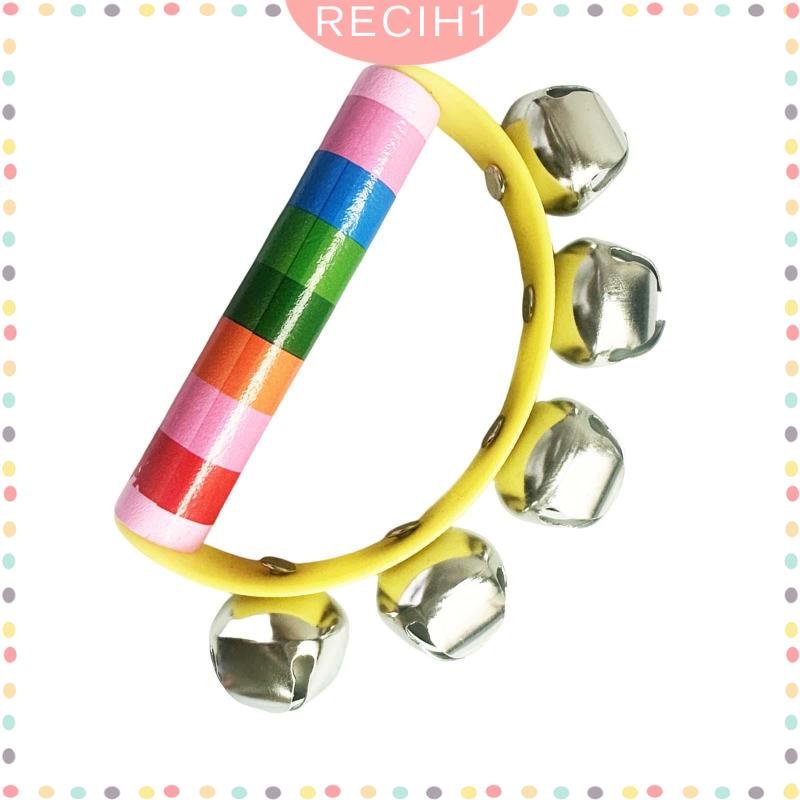 Trống Lục Lạc Bằng Gỗ Tay Cầm Bằng Kim Loại Dành Cho Gia Đình