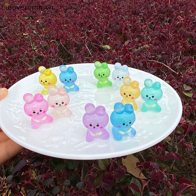 Set 2 Kẹp Tóc Hình Thỏ Dạ Quang Bằng Nhựa Resin Dành Cho Trang Trí Điện Thoại