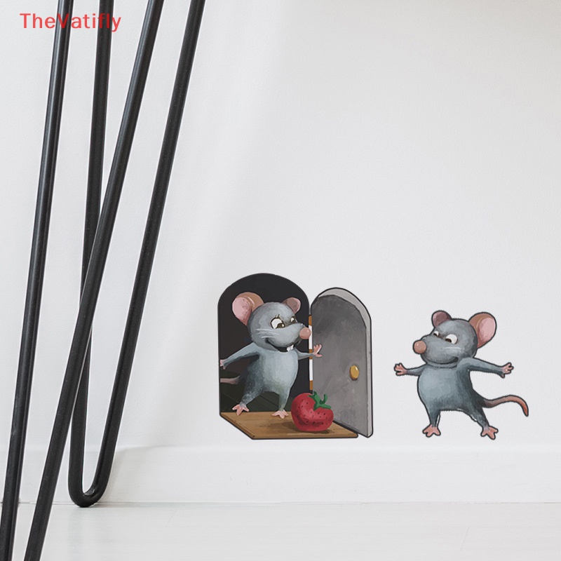 [Thevalifly] Hình Dán Tường Chuột Sáng Tạo Thật Dễ Thương